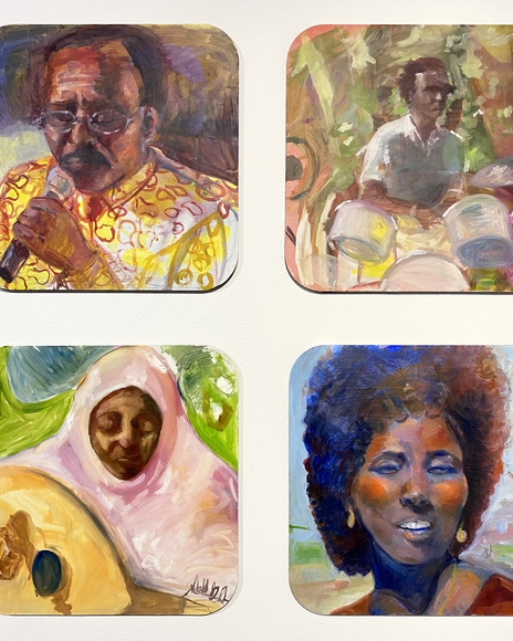 Four expressionistic portraits of Black people