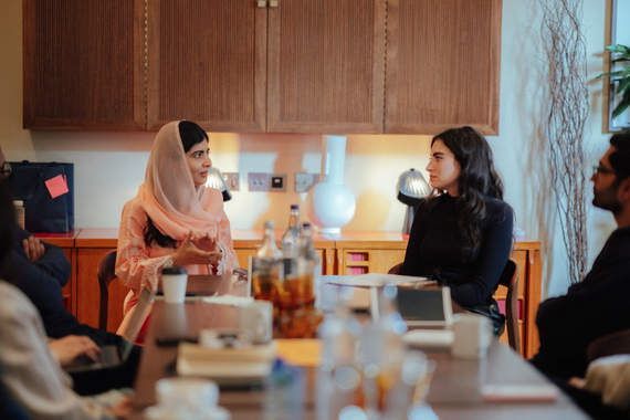 Arij Mikati speaking with Nobel Peace Prize laureate Malala Yousafzai 
