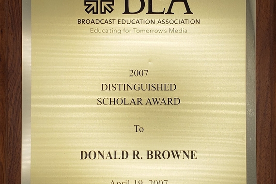 Distinguished Scholar Award by Broadcast Education Association