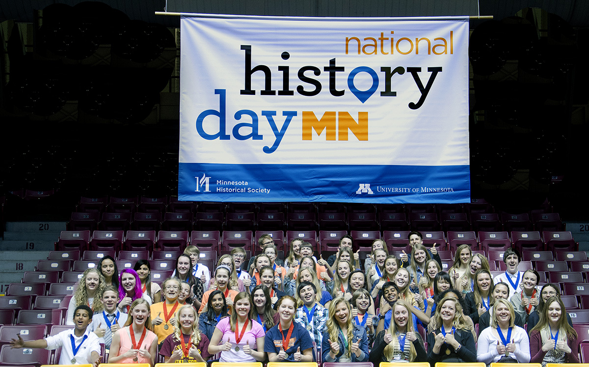 A gathering of students for National History Day MN