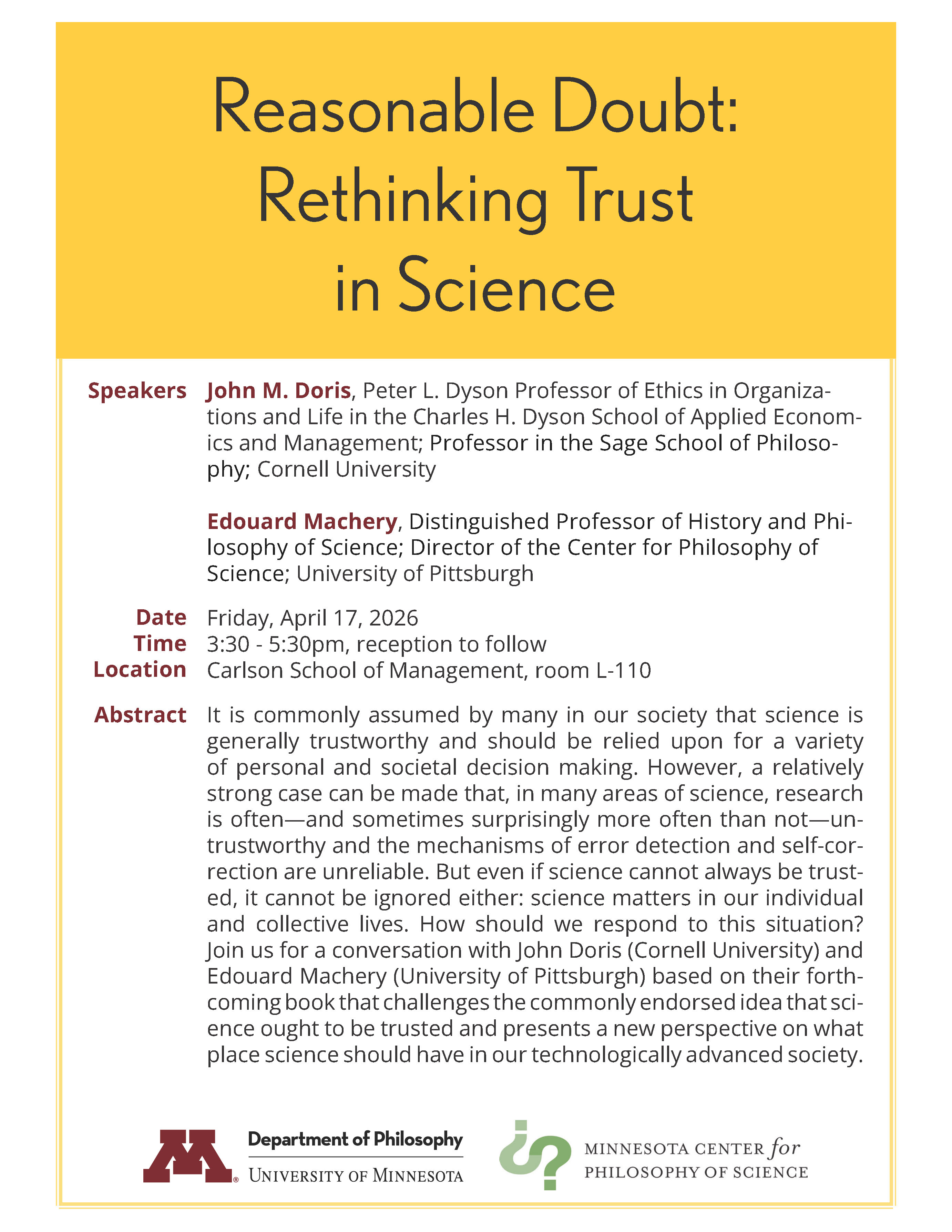 Poster of the talk