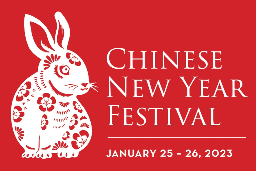 An image of a rabbit sits next to the text Chinese Festival | January 25 - 26 2023