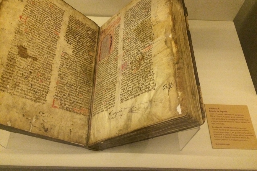13th-century book Historia de España on display at the Biblioteca Nacional, Madrid