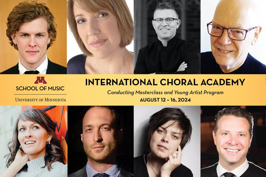International Choral ACademy Conducting Masterclass and Young Artist Program, August 12 - 16 2024, with pictures of vocal and conducting faculty 