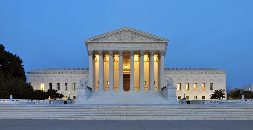 white supreme court against blue sky