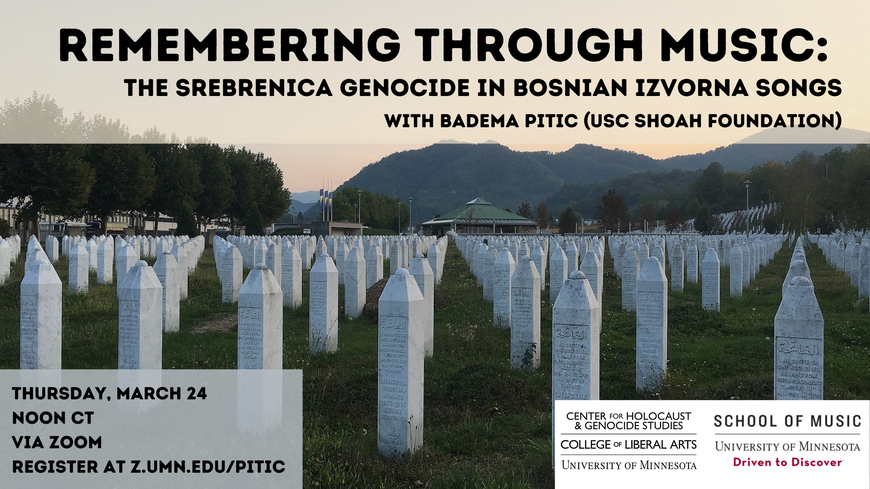 The Srebrenica Genocide Memorial with text about the event