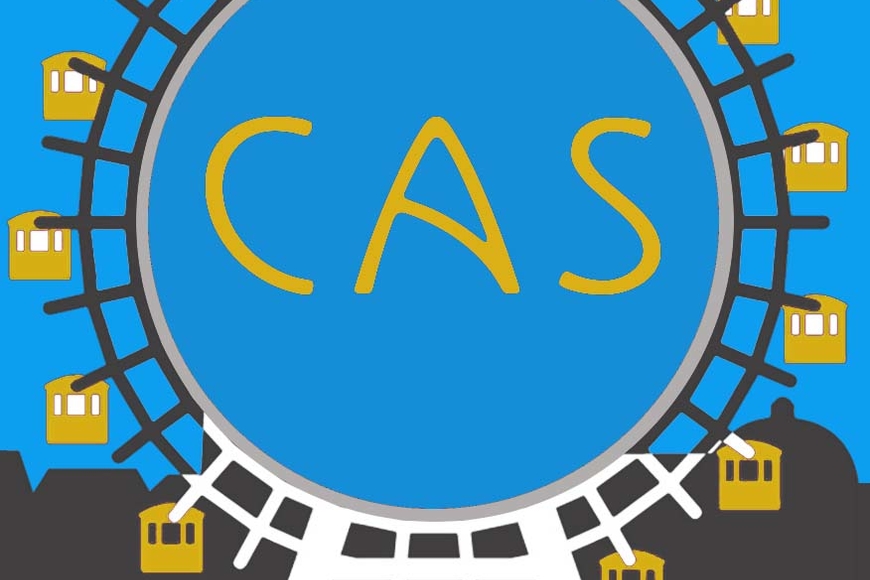 CAS Logo in Ukrainian Blue and Yellow
