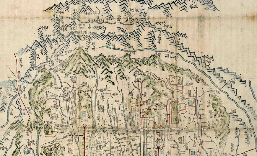 A Map of Seoul in the Period of Joseon Dynasty. Wood-block print by Kim Jeongho. Library of Congress