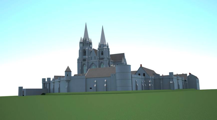Digital rendering of a castle