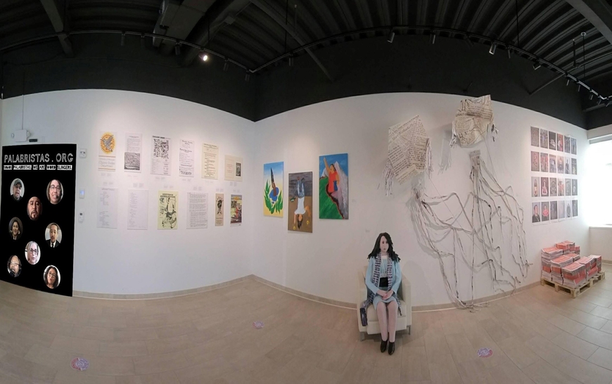 panoramic view of an art gallery