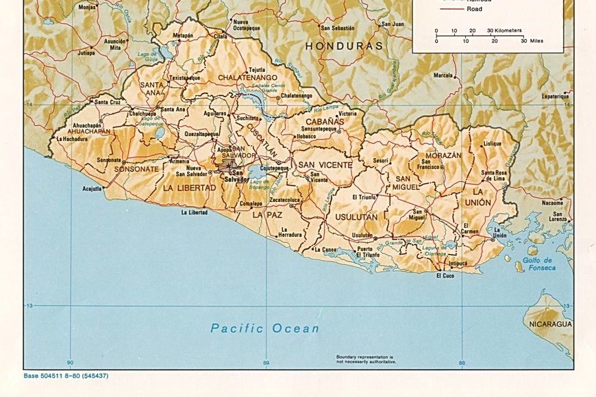A map of El Salvador.