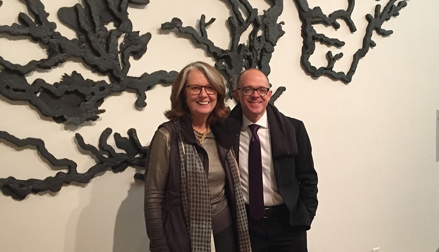 Regents Professor Patricia Hampl with musician Dan Chouinard at the Weisman Art Museum