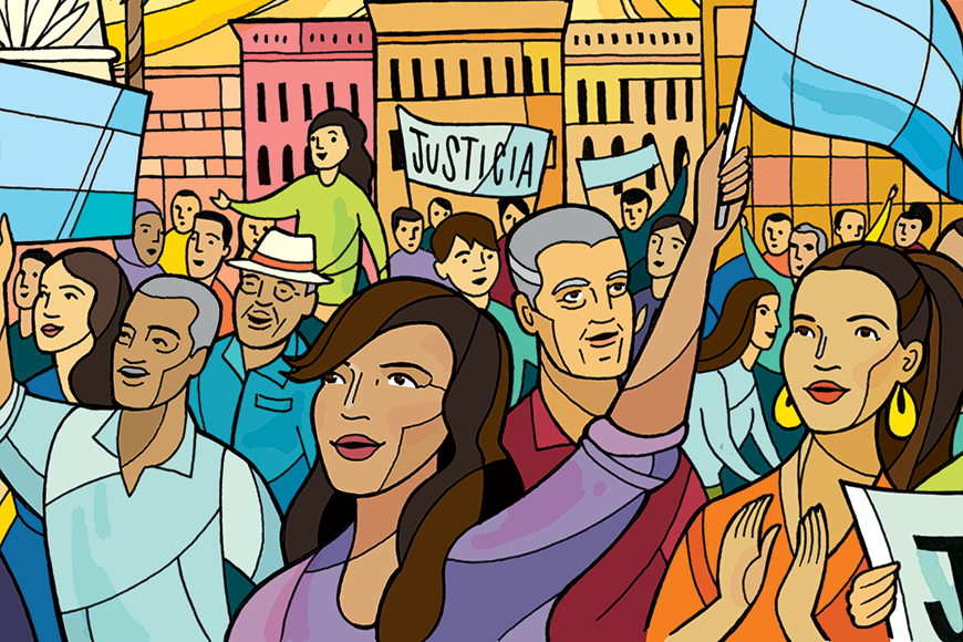 Illustration of human rights protest