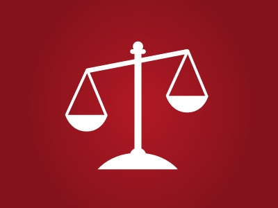 Graphic of scales of justice.