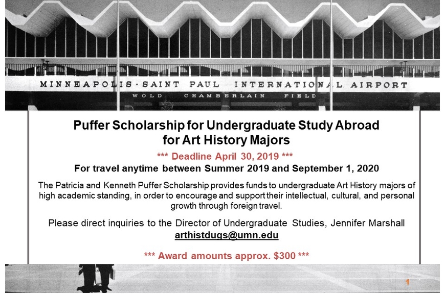 Photo of MSP Airport with Puffer Scholarship Information