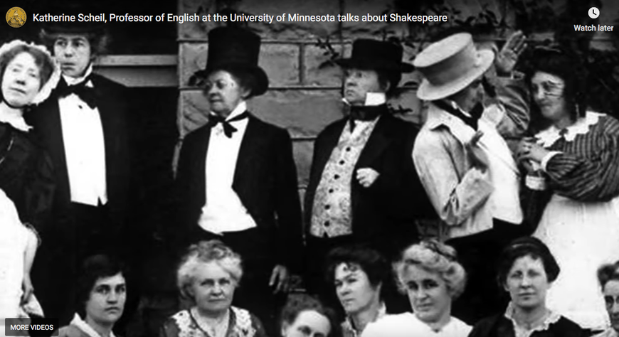 Photo of 19th Century women's Shakespeare club with women members in men's clothing