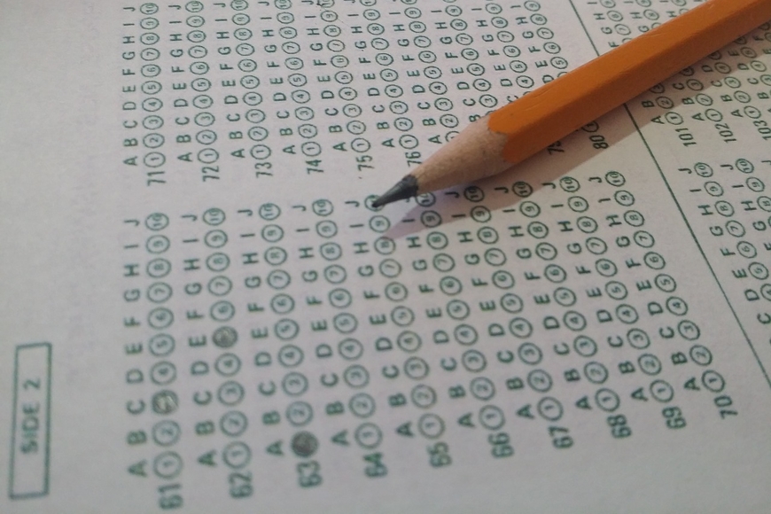 Image of scantron sheet and pencil