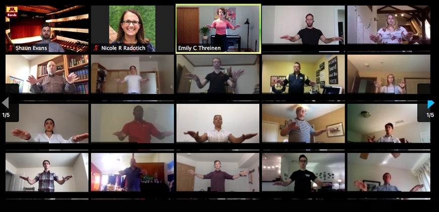 Participants in the Virtual Wind Band Conductor Workshop