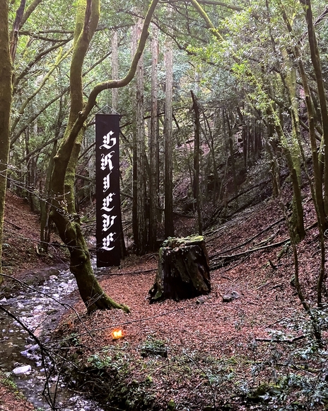 Forest scene with a banner reading "Grief"