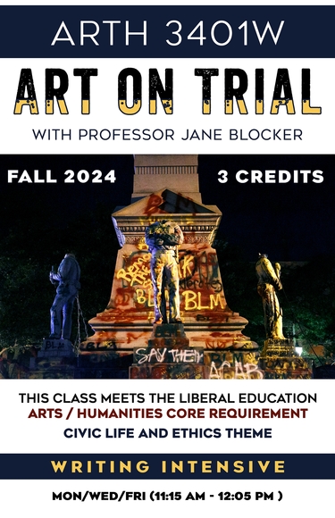 Poster for ARTH 3401W Art on Trial