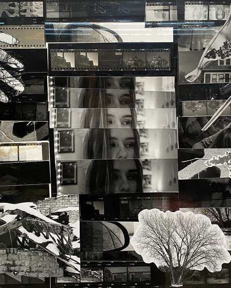 Collage of black and white photos