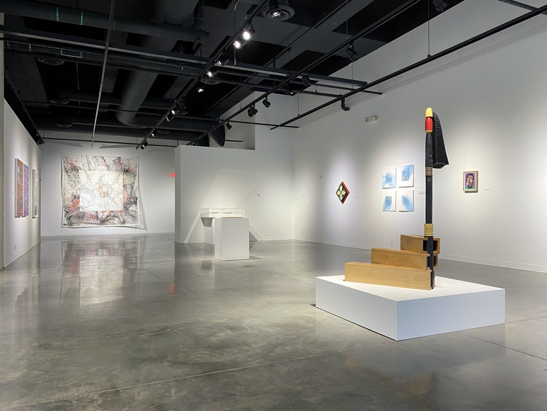 Artworks in a large gallery