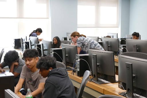 Campers in a computer lab