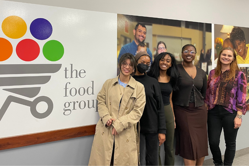 CLA students pose onsite at The Food Group