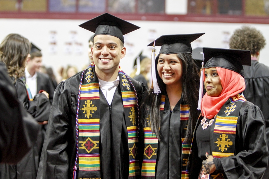 Spring 2015 CLA Commencement - graduates in cap and gown