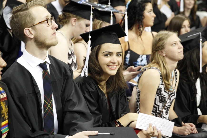 Spring 2015 CLA Commencement - graduate sitting in the audience
