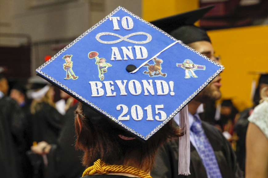 Spring 2015 CLA Commencement - cap decoration "To Infinity and Beyond!" quote