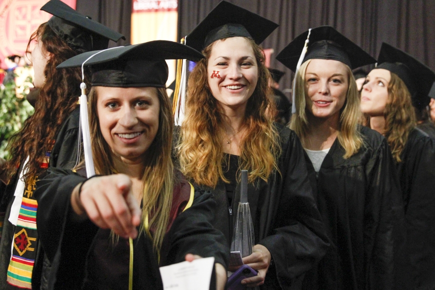 Spring 2015 CLA Commencement - graduates in cap and gown