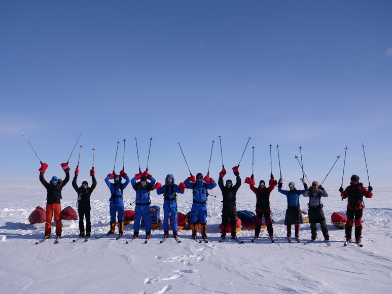 group photo in Antarctica