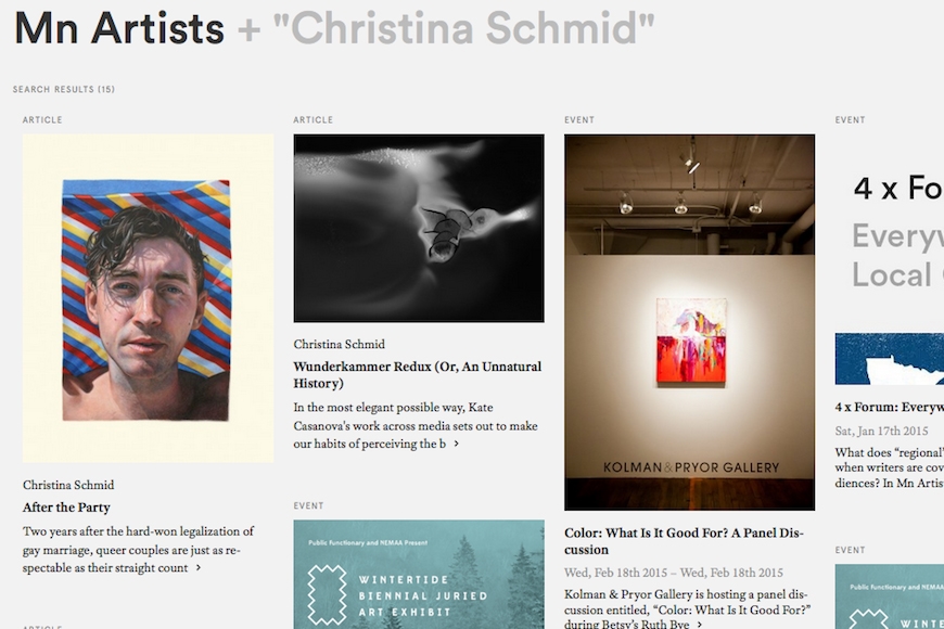Christina Schmid, MN Artists, 2015