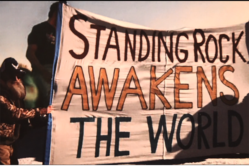 Screencap of Martha Colburn's "Stand With Standing Rock," (2016).