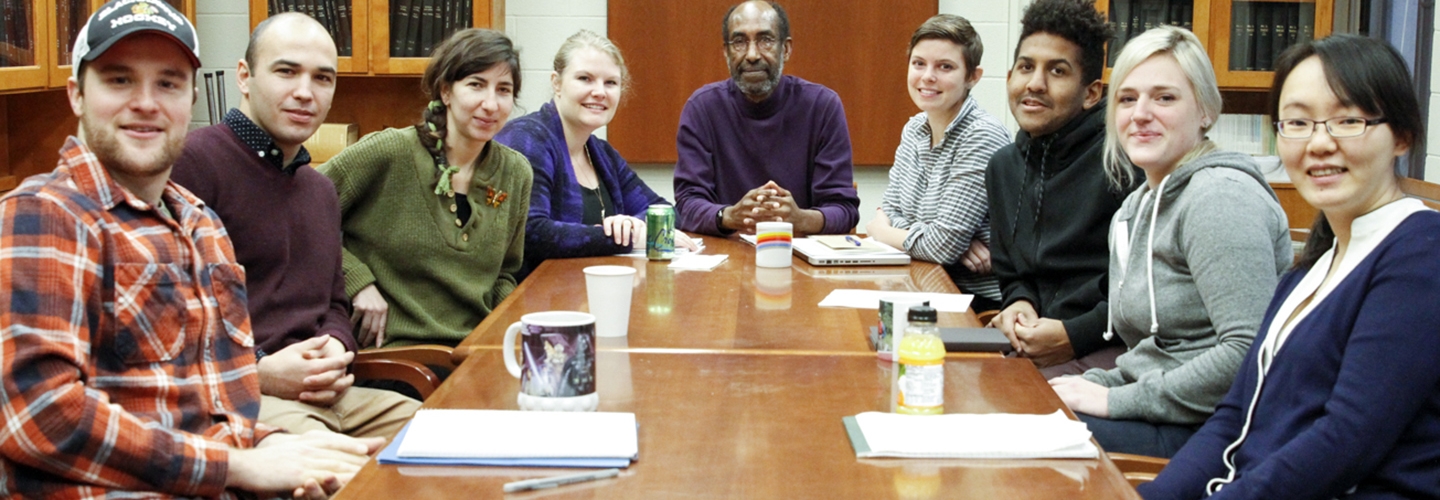 Professor Abdi Samatar with grad students