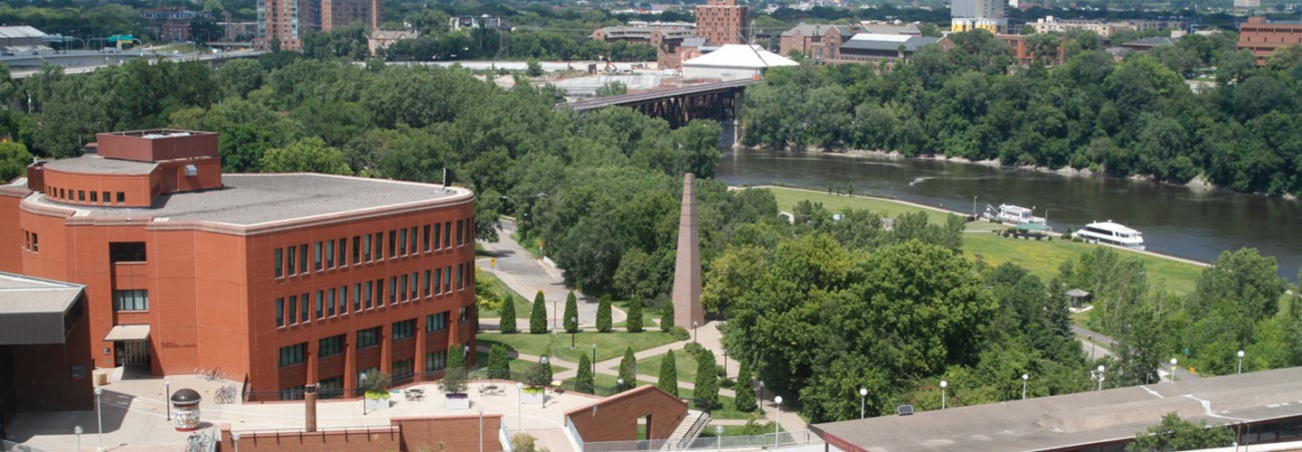 View from Social Sciences tower looking toward East Bank