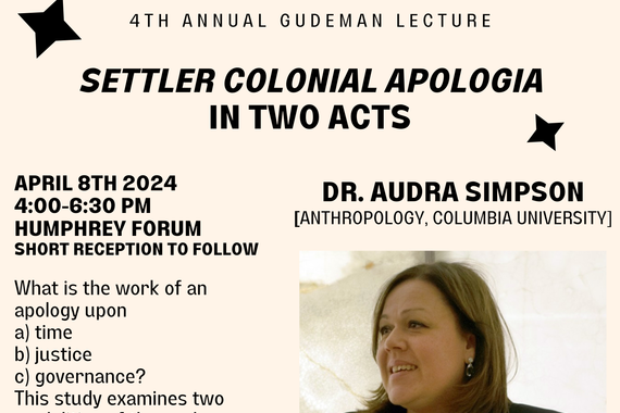 4th Annual Gudeman Lecture: Dr. Audra Simpson