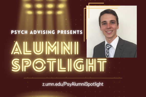 "Psych Advising Presents: Alumni Spotlight" image, with a headshot of Jay Senior, smiling and wearing a grey suit
