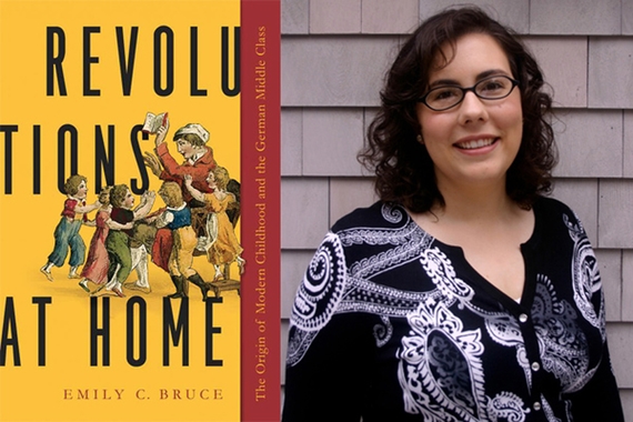 Side by side photo of Dr. Emily Bruce and the cover of her book Revolution at Home