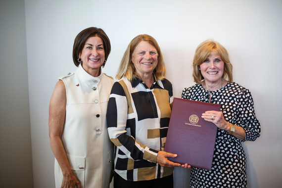 Kathy Schmidlkofer, President and CEO of University of Minnesota Foundation; Penny Wheeler, U of M Board of Regents; Deborah Hopp, Regents Award recipient