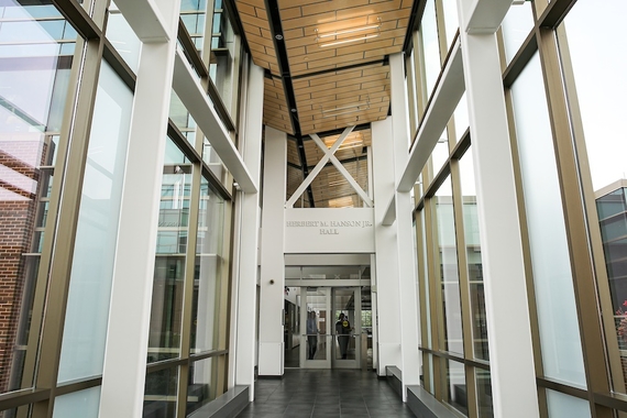 Entrance to Hanson Hall as you enter from the skyway