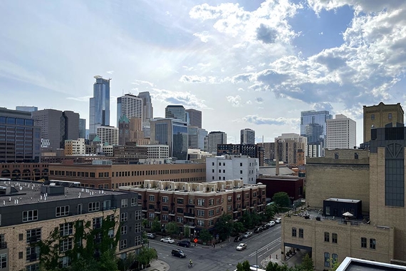Downtown Minneapolis on a cloudy day