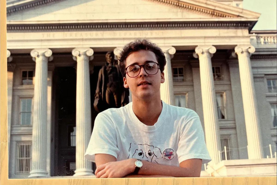 Jim Berg (author) in front of the Supreme Court on the weekend of the March, 1987 
