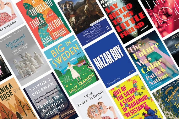 Colorful book covers in diagonal pattern