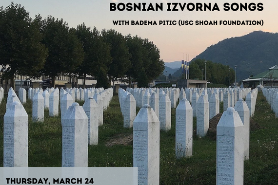 The Srebrenica Genocide Memorial with text about the event