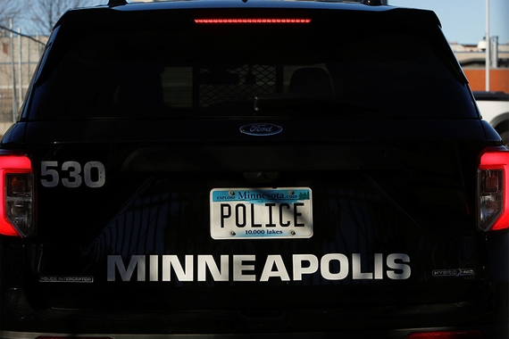 The back of a Minneapolis Police Department car