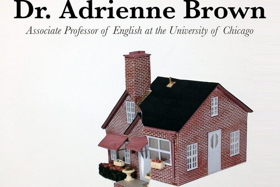 Poster for Torbert lecture in architectural history. White background with a brick house and a woman's legs.
