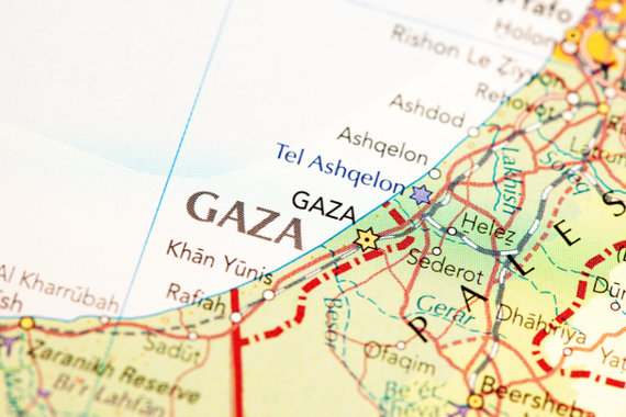Image of a map highlighting the Gaza strip