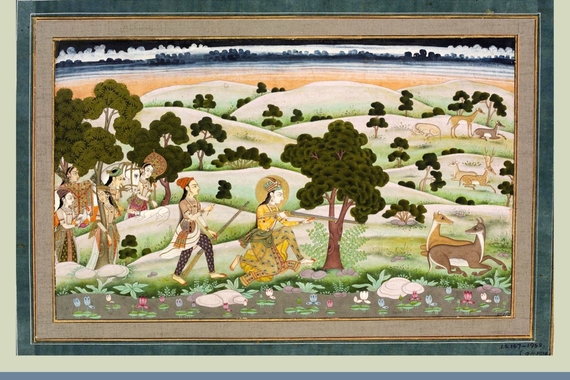Poster for ArtH 3778/5778 showing a South Asian tapestry with people in a field